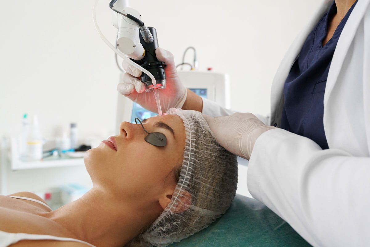 woman getting laser skin rejuvenation in Westford, MA